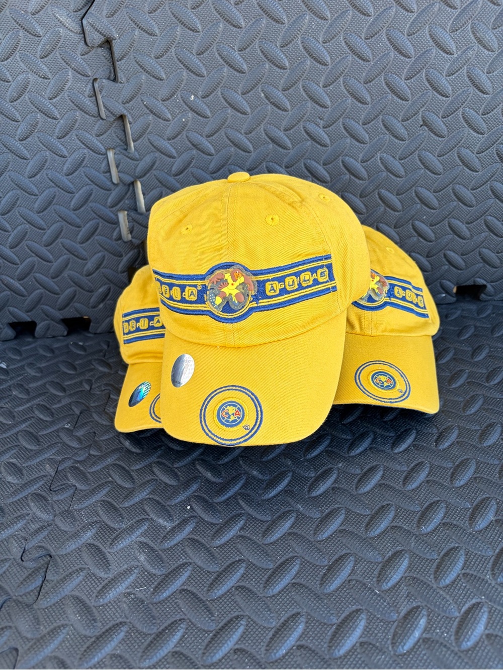 América Aguilas Yellow Cotton Baseball Cap with Team Crest Unixes